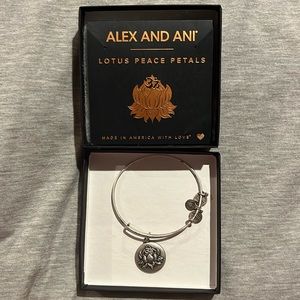 Alex and Ani lotus peace petal bracelet.